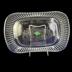Godinger Lead Crystal Bread Serving Tray Shannon Clear Glass Food Buffet New‎